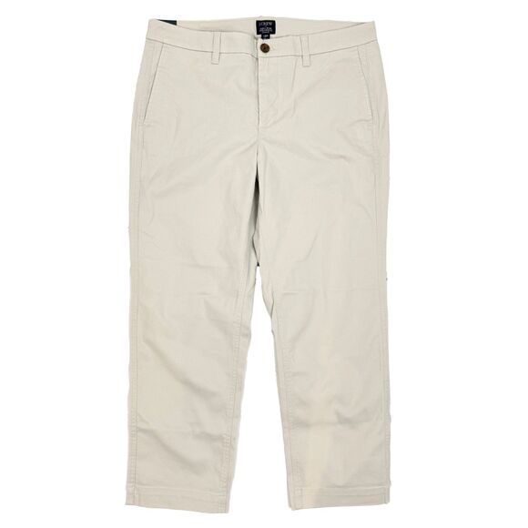 J.CREW High Rise Girlfriend Chino Pant Petite 12 12P Stone Straight Leg B1 - Picture 2 of 6